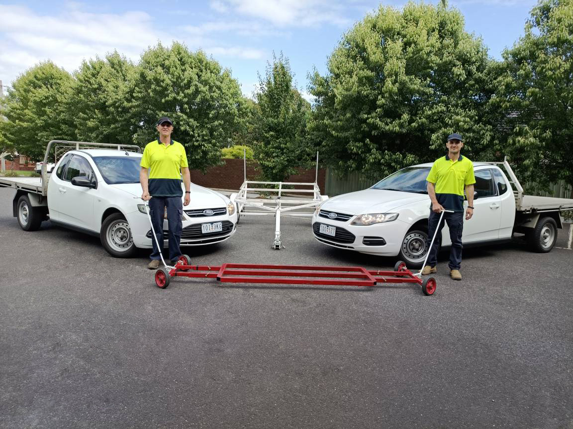 team with spa moving equipment